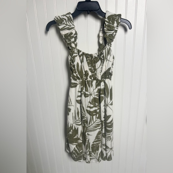Abercrombie & Fitch Olive Leaf Print Dress size XS - Picture 3 of 5